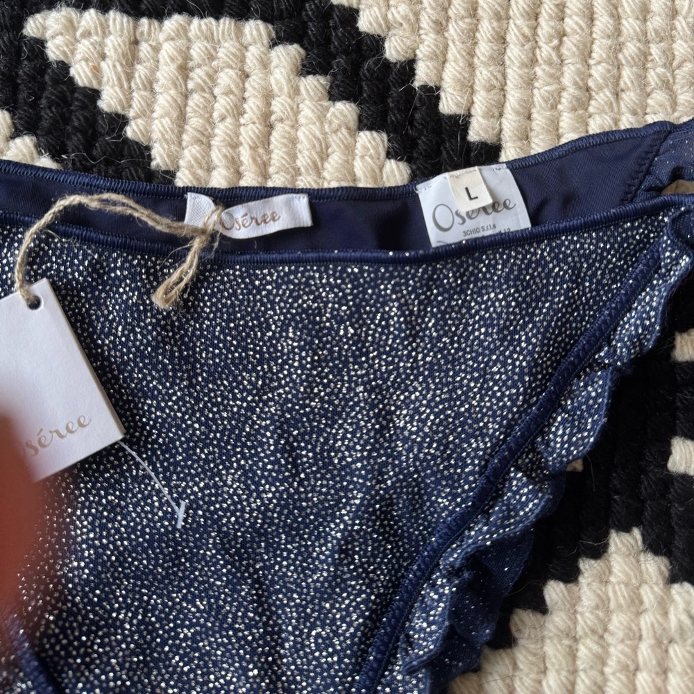 Oseree Navy Ruffle Bikini Set - Picture 6 of 11